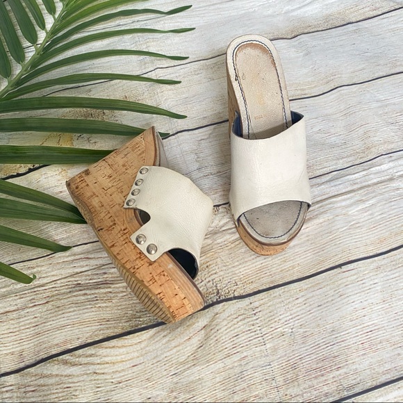 Mui Mui White Studded Platform Sandal Size 35.5 - Picture 4 of 12